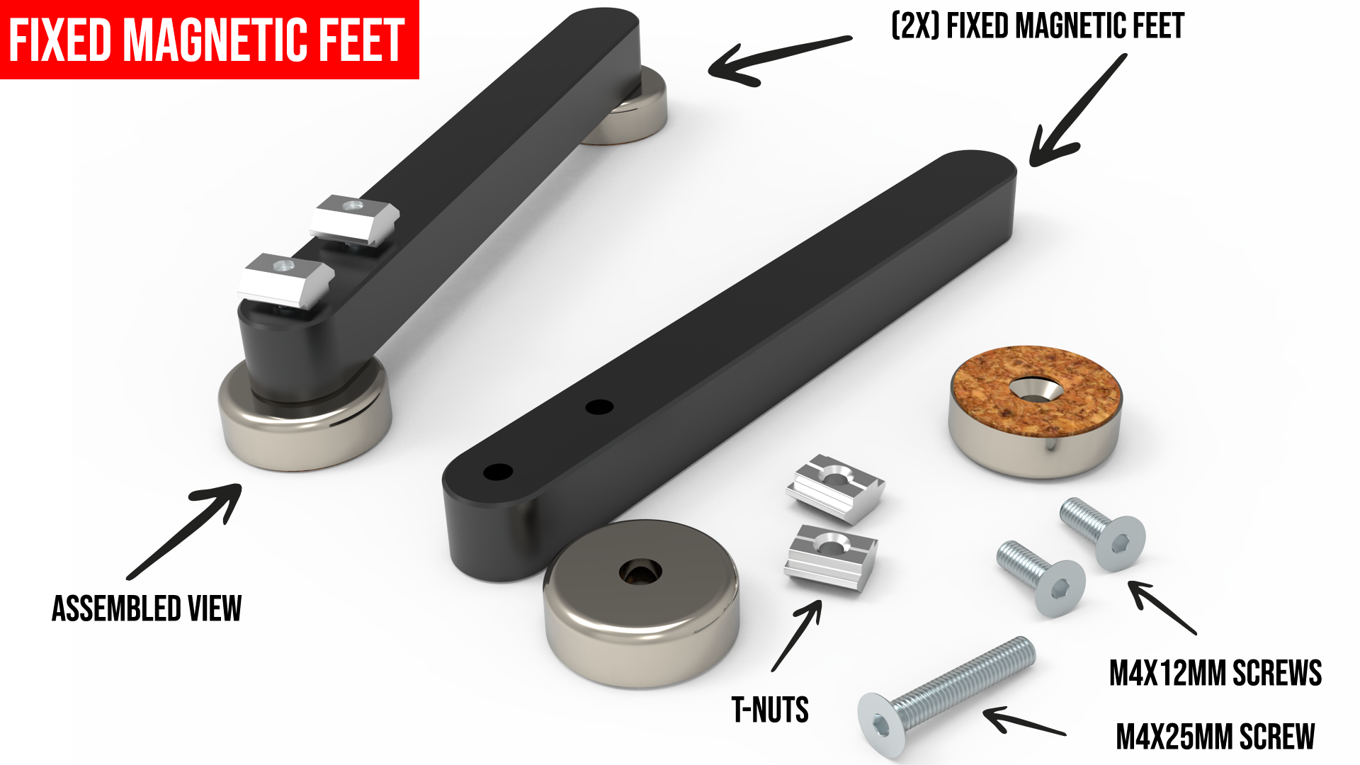 Fixed magnetic feet