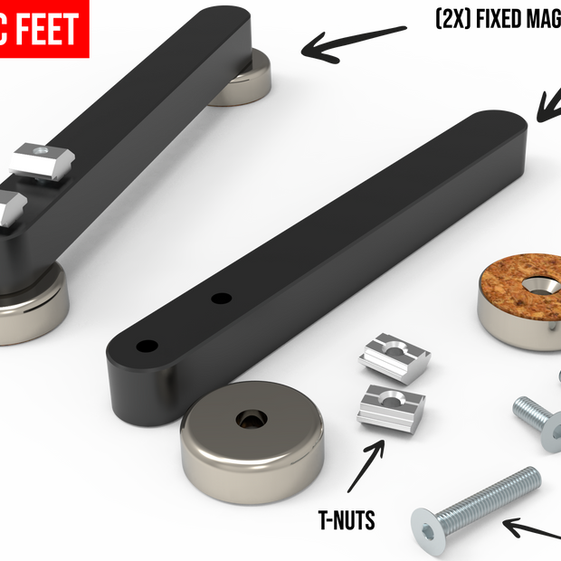 Fixed magnetic feet
